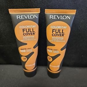 2pc Lot Revlon ColorStay 24 Hour Full Cover Foundation Matte Color 405 Almond